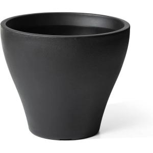 imageStep2 Fernway Round Planter Large Planters for Outdoor Plants Gardening and Flower Pot for Patio or Porch Efficient Drainage Durable Plastic Onyx Black 2PackOnyx Black