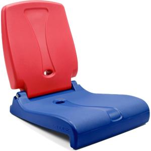 imageStep2 Folding Adult Flip Seat Portable Outdoor Chair for Poolside Tailgating Camping Picnic Stadium Provides Back Support When Sitting on Ground Made of Durable Plastic WhiteRed  Blue