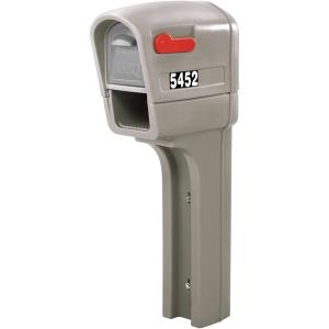 imageStep2 MailMaster Plus Mailbox ampamp Post Weather Resistant Large Outdoor Mailboxes Made of Durable Plastic Easy to Install Flag Included BlackStone Gray
