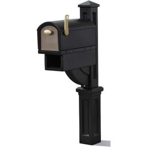 imageStep2 Mailmaster Hudson Mailbox ampamp Post Weather Resistant Large Outdoor Mailboxes Made of Durable Plastic Easy to Install Flag Included BlackBlack