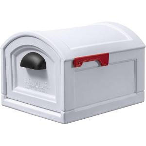 imageStep2 TowntoTown XL PostMount Mailbox Weather Resistant Large Outdoor Mailboxes Made of Durable Plastic Easy to Install USPS T4 Sized Mailbox Flag Included Onyx BlackClassic White