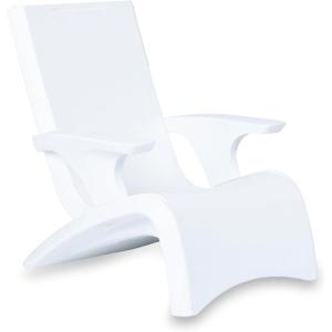 imageStep2 Vero Adirondack Chair Stylish Poolside Lounger FadeResistant Waterproof Patio Furniture for Sun Shelf Use in Pools up to 9Inches of Water Weighted WhiteChair