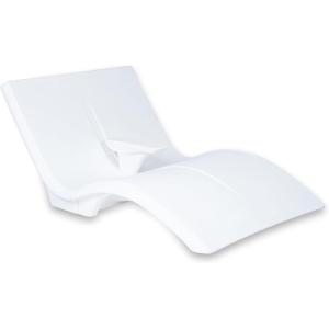 imageStep2 Vero Pool Lounger FadeResistant Waterproof Patio Furniture Pool Lounge Chair for Sun Shelf Use in Pools with Shelves Up to 9Inches Deep or Outside Pool Deck Weighted WhiteLoveseat Weighted