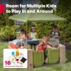 imageStep2 All Around Playtime Patio with Canopy Playset  Shaded Outdoor Playhouse for Kids with Realistic Interactive Features Room for Multiple Toddlers to Play  Dimensions 60quot H x 475quot W x 475quot DGreen