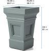imageStep2 Atherton Square Planter Large Planters for Outdoor Plants Gardening and Flower Pot for Patio or Porch Efficient Drainage Durable Plastic Classic WhiteSage Gray