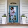 imageStep2 Atherton Square Planter Large Planters for Outdoor Plants Gardening and Flower Pot for Patio or Porch Efficient Drainage Durable Plastic Classic WhiteClassic White