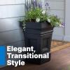 imageStep2 Atherton Square Planter Large Planters for Outdoor Plants Gardening and Flower Pot for Patio or Porch Efficient Drainage Durable Plastic Classic WhiteOnyx Black