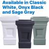 imageStep2 Atherton Square Planter Large Planters for Outdoor Plants Gardening and Flower Pot for Patio or Porch Efficient Drainage Durable Plastic Classic WhiteOnyx Black