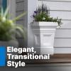 imageStep2 Atherton Square Planter Large Planters for Outdoor Plants Gardening and Flower Pot for Patio or Porch Efficient Drainage Durable Plastic White 2PackWhite