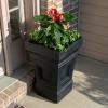 imageStep2 Atherton Square Planter Large Planters for Outdoor Plants Gardening and Flower Pot for Patio or Porch Efficient Drainage Durable Plastic White 2PackOnyx Black