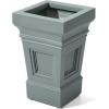 imageStep2 Atherton Square Planter Large Planters for Outdoor Plants Gardening and Flower Pot for Patio or Porch Efficient Drainage Durable Plastic White 2PackSage Gray