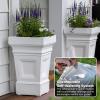 imageStep2 Atherton Square Planter Large Planters for Outdoor Plants Gardening and Flower Pot for Patio or Porch Efficient Drainage Durable Plastic White 2PackWhite