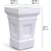 imageStep2 Atherton Square Planter Large Planters for Outdoor Plants Gardening and Flower Pot for Patio or Porch Efficient Drainage Durable Plastic White 2PackWhite