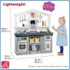 imageStep2 Fun with Friends Kids Kitchen Playset IndoorOutdoor Kitchenette Interactive Play with Lights and Sounds Durable Plastic Includes 25 Piece Toy Accessories Toddlers 2 Years Old PinkGray