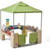 imageStep2 All Around Playtime Patio with Canopy Playset  Shaded Outdoor Playhouse for Kids with Realistic Interactive Features Room for Multiple Toddlers to Play  Dimensions 60quot H x 475quot W x 475quot DGreen