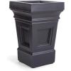 imageStep2 Atherton Square Planter Large Planters for Outdoor Plants Gardening and Flower Pot for Patio or Porch Efficient Drainage Durable Plastic Classic WhiteOnyx Black