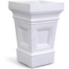 imageStep2 Atherton Square Planter Large Planters for Outdoor Plants Gardening and Flower Pot for Patio or Porch Efficient Drainage Durable Plastic Classic WhiteClassic White