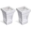 imageStep2 Atherton Square Planter Large Planters for Outdoor Plants Gardening and Flower Pot for Patio or Porch Efficient Drainage Durable Plastic White 2PackWhite