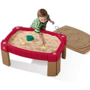 imageStep2 Naturally Playful Sand Table Kids Sand Activity Sensory Table 5 Piece Accessory Kit Toddler Summer Outdoor Toys 2 Years OldBrownMaroon