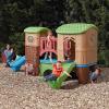 imageStep2 Clubhouse Climber Kids Outdoor Playset Backyard Playground Set 2 Slides Climbing Wall Elevated Playhouse Outside Jungle Gym For Toddlers 26 Years Old