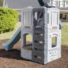 imageStep2 Enchanting Adventures 2Story Kids Playhouse Outdoor Playhouse with Kitchenette ampamp Slide Rock Climbing Wall Made of Durable Plastice For Toddlers 48 Years OldBlue