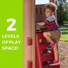 imageStep2 Naturally Playful Adventure Lodge Play Center with Glider Kids Outdoor Playset Two Tier Backyard Playground Set Slide Swings Outside Jungle Gym For Children 38 Years Old