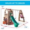 imageStep2 Naturally Playful Adventure Lodge Play Center with Glider Kids Outdoor Playset Two Tier Backyard Playground Set Slide Swings Outside Jungle Gym For Children 38 Years Old
