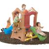 imageStep2 Play Up Double Slide Climber Kids Outdoor Playset Backyard Playground Set 2 Slides Elevated Playhouse Outside Jungle Gym For Toddlers 26 Years Old