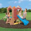 imageStep2 Play Up Double Slide Climber Kids Outdoor Playset Backyard Playground Set 2 Slides Elevated Playhouse Outside Jungle Gym For Toddlers 26 Years Old