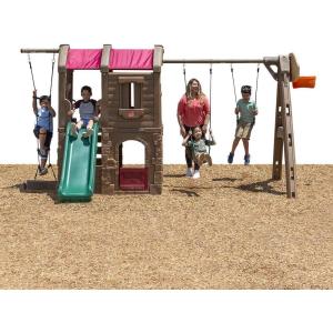 imageStep2 Naturally Playful Adventure Lodge Swing Set and Play CenterWithout Glider