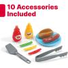 imageStep2 Fixin Fun Outdoor Grill  Plastic Toy Grill ampamp Play Food  Pretend Play Grilling Set Brown 85317