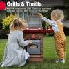 imageStep2 Fixin Fun Outdoor Grill  Plastic Toy Grill ampamp Play Food  Pretend Play Grilling Set Brown 85317