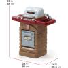 imageStep2 Fixin Fun Outdoor Grill  Plastic Toy Grill ampamp Play Food  Pretend Play Grilling Set Brown 85317