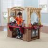 imageStep2 Grand WalkIn Kitchen ampamp Grill Kids Playset IndoorOutdoor Kitchenette Interactive Play with Lights and Sounds Durable Plastic 103 Piece Toy Accessories Toddlers 2 Years Old BrownTanBrown  Tan