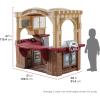 imageStep2 Grand WalkIn Kitchen ampamp Grill Kids Playset IndoorOutdoor Kitchenette Interactive Play with Lights and Sounds Durable Plastic 103 Piece Toy Accessories Toddlers 2 Years Old BrownTanBrown  Tan