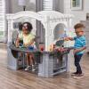 imageStep2 Grand WalkIn Kitchen ampamp Grill Kids Playset IndoorOutdoor Kitchenette Interactive Play with Lights and Sounds Durable Plastic 103 Piece Toy Accessories Toddlers 2 Years Old BrownTanGray