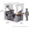 imageStep2 Grand WalkIn Kitchen ampamp Grill Kids Playset IndoorOutdoor Kitchenette Interactive Play with Lights and Sounds Durable Plastic 103 Piece Toy Accessories Toddlers 2 Years Old BrownTanGray