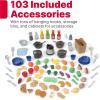 imageStep2 Grand WalkIn Kitchen ampamp Grill Kids Playset IndoorOutdoor Kitchenette Interactive Play with Lights and Sounds Durable Plastic 103 Piece Toy Accessories Toddlers 2 Years Old BrownTanBrown  Tan