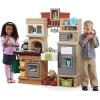 imageStep2 Heart of the Home Kitchen Set for Kids Interactive Play with Lights and Sounds Toddlers 2 Years Old Realistic 40 Piece Kitchen Toy Accessories Easy AssemblyBrown