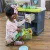 imageStep2 Lifestyle Custom Kids Kitchen Playset IndoorOutdoor Kitchenette Interactive Play with Lights and Sounds Made of Durable Plastic 20 Piece Toy Accessories Toddlers 2 Years Old TanBlue  White  Green