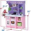 imageStep2 Lifestyle Custom Kids Kitchen Playset IndoorOutdoor Kitchenette Interactive Play with Lights and Sounds Made of Durable Plastic 20 Piece Toy Accessories Toddlers 2 Years Old TanPurplePink
