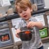 imageStep2 Lifestyle Custom Kids Kitchen Playset IndoorOutdoor Kitchenette Interactive Play with Lights and Sounds Made of Durable Plastic 20 Piece Toy Accessories Toddlers 2 Years Old TanGray