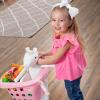 imageStep2 Little Helpers Shopping Cart for Kids Play Grocery Cart Made of Durable Plastic for Toddlers 2 Years Old BluePink