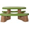 imageStep2 Naturally Playful Kids Picnic Table with Removable Umbrella IndoorOutdoor Toys Fits 6 Children Made of Durable Plastic For Toddlers 3 Years Old Blue ampamp GreenGreen  Leaves