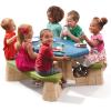 imageStep2 Naturally Playful Kids Picnic Table with Removable Umbrella IndoorOutdoor Toys Fits 6 Children Made of Durable Plastic For Toddlers 3 Years Old Blue ampamp GreenBlue  Green