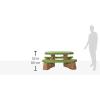 imageStep2 Naturally Playful Kids Picnic Table with Removable Umbrella IndoorOutdoor Toys Fits 6 Children Made of Durable Plastic For Toddlers 3 Years Old Blue ampamp GreenGreen  Leaves