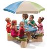 imageStep2 Naturally Playful Kids Picnic Table with Removable Umbrella IndoorOutdoor Toys Fits 6 Children Made of Durable Plastic For Toddlers 3 Years Old Blue ampamp GreenBlue  Green