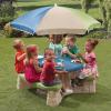 imageStep2 Naturally Playful Kids Picnic Table with Removable Umbrella IndoorOutdoor Toys Fits 6 Children Made of Durable Plastic For Toddlers 3 Years Old Blue ampamp GreenBlue  Green