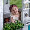 imageStep2 Neat ampamp Tidy Cottage Kids Playhouse IndoorOutdoor Playset Interactive Play with Sounds Made of Durable Plastic for Toddlers 15 Years Old GreyGrey