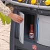 imageStep2 Sizzle ampamp Smoke BBQ Grill Kids Playset IndoorOutdoor Kitchenette Interactive Play with Sounds Made of Durable Plastic Includes 15 Piece Toy Accessories For Toddlers 3 Years OldBlue  Gray   Yellow